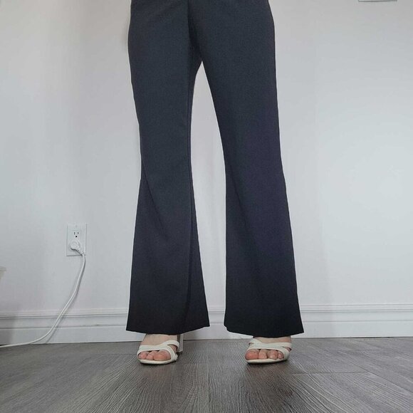 Vintage Y2K elegant black flared pants with side slits ✦ Size 30″ ✦ - Picture 4 of 11